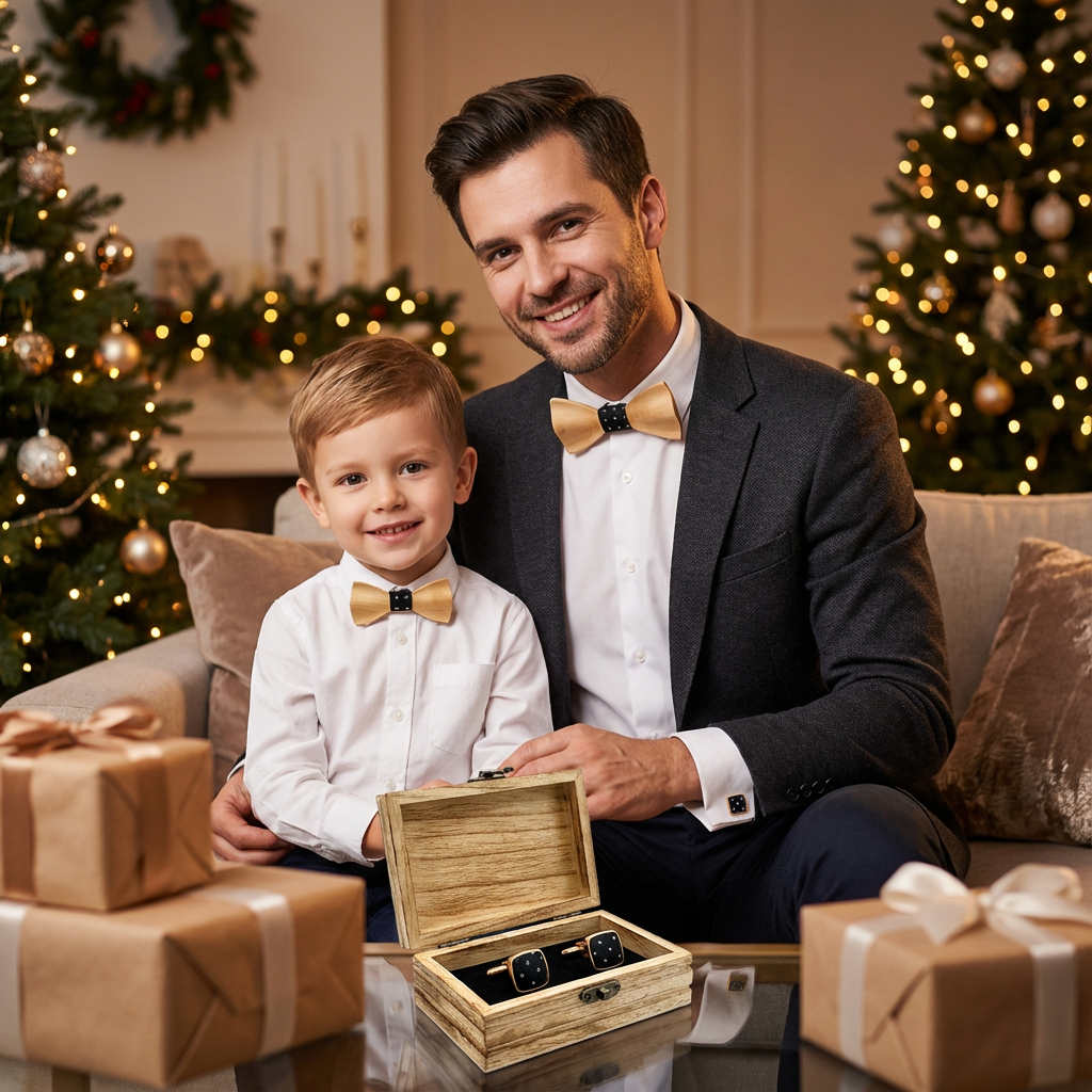 Formal Wear For Men Kids - Wooden Bowtie Kit Father and kids