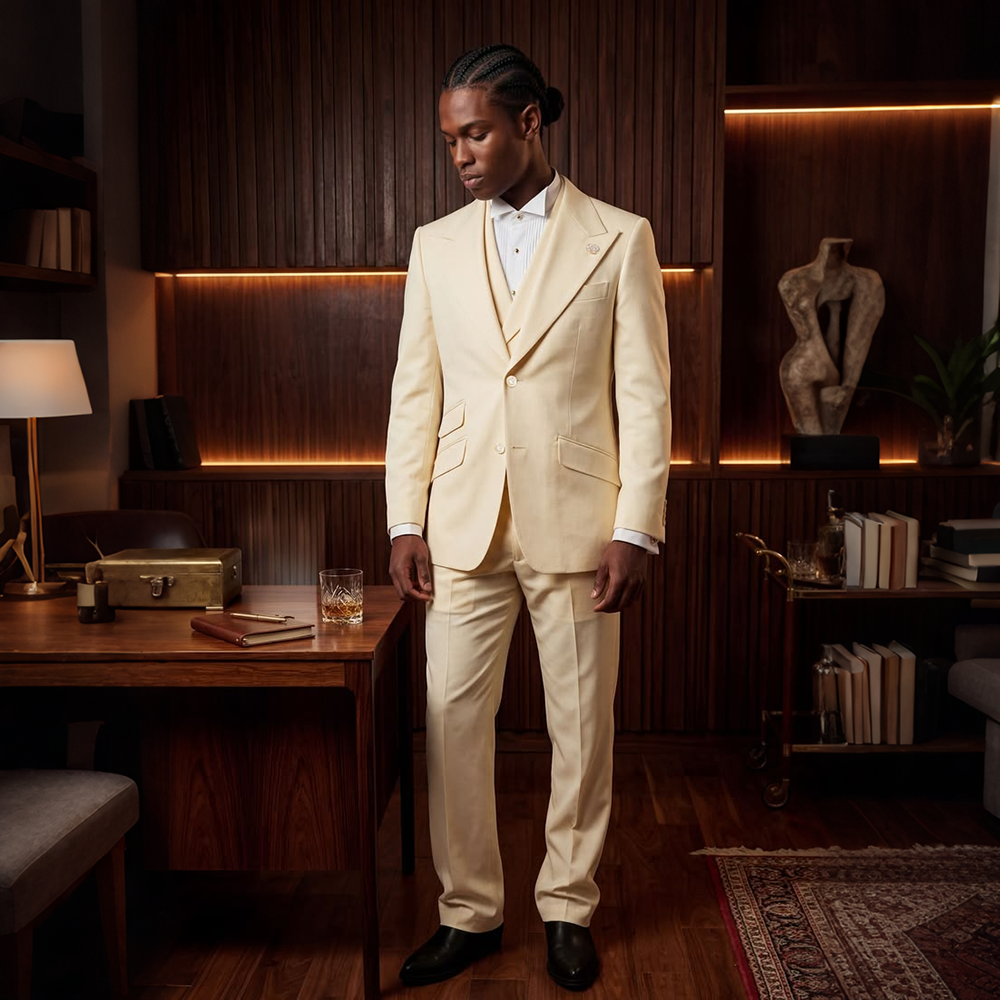 Formal Men's Cream 3Piece Suit – обзор и цена Men'S Formal Evening Wear
