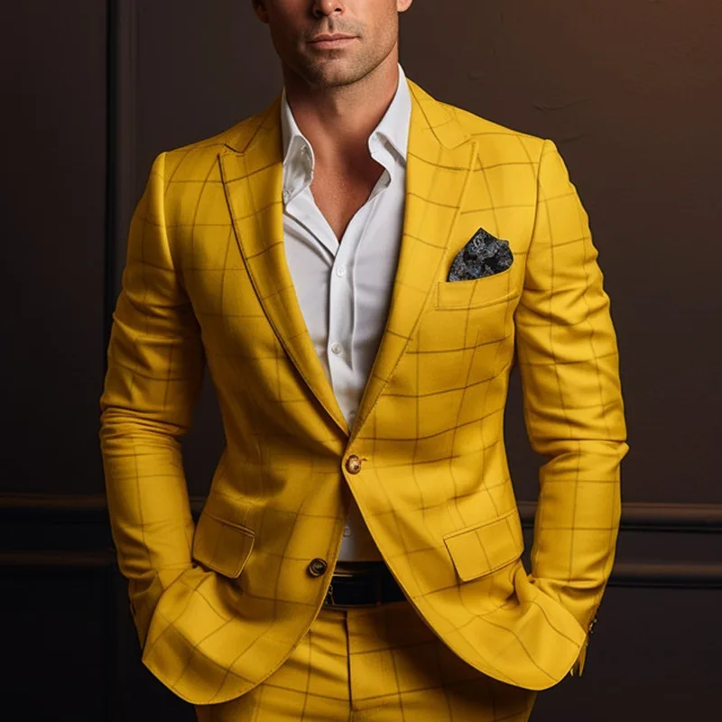 British Style Men's Suits Gold – обзор и цена Men'S Formal Wear