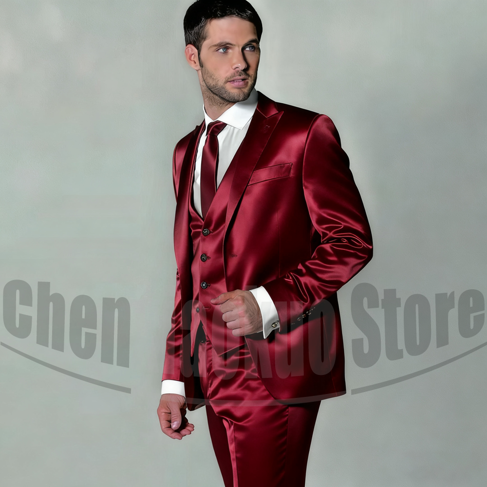 Men's Satin Three Piece Suit S – обзор и цена Men'S Formal Evening Wear