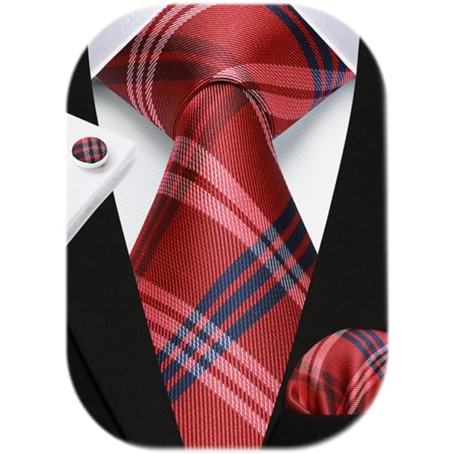 Mens Ties Set Stripe Plaid Tie – обзор и цена Pocket Square Set