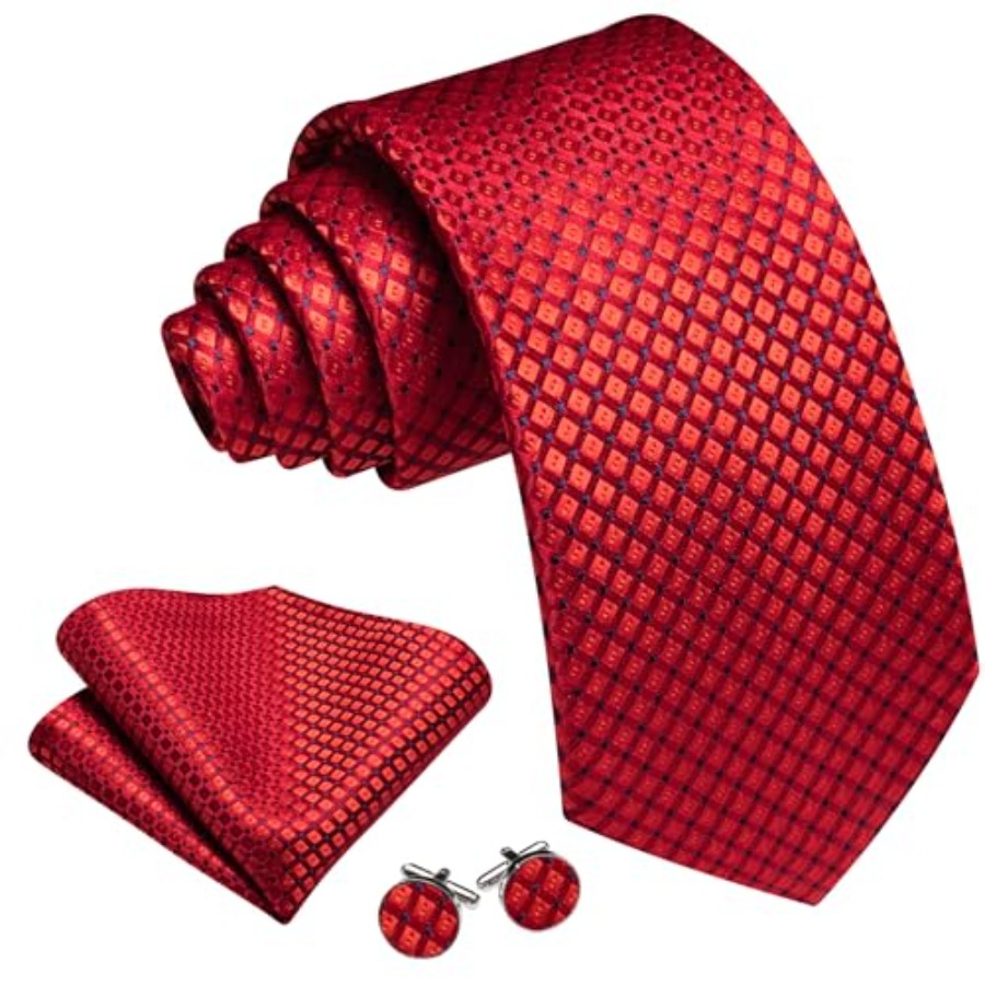 Men Plaid/Striped Ties Set Sil – обзор и цена Pocket Square Set