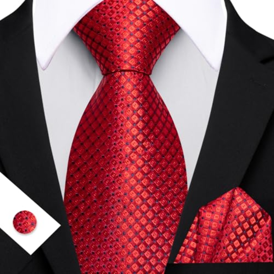 Men Plaid/Striped Ties Set Sil – обзор и цена Pocket Square Set