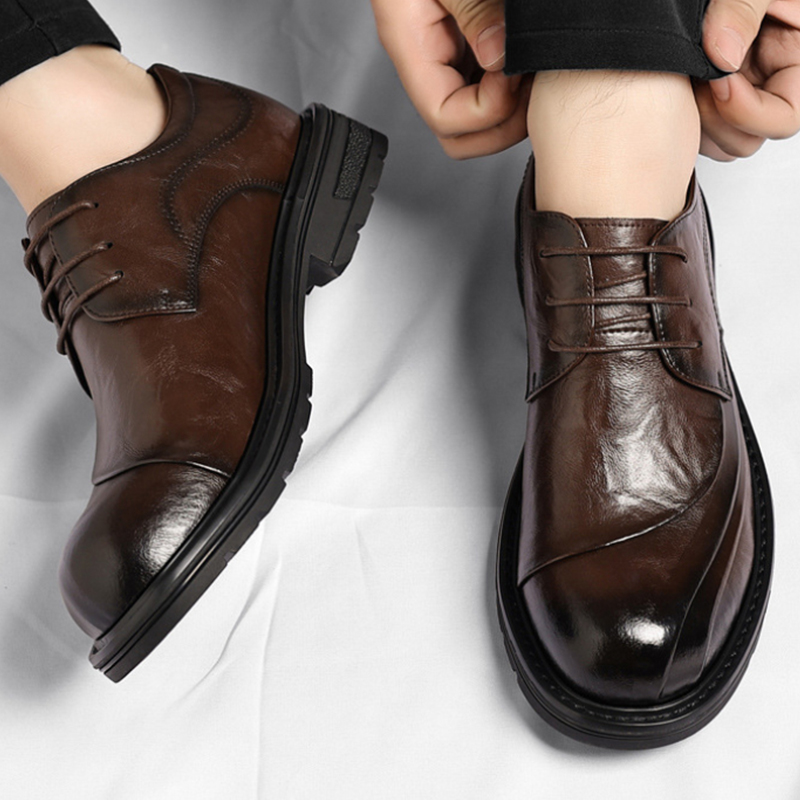 Brown Burnished Genuine Leathe – обзор и цена Men'S Formal Wear In Wedding