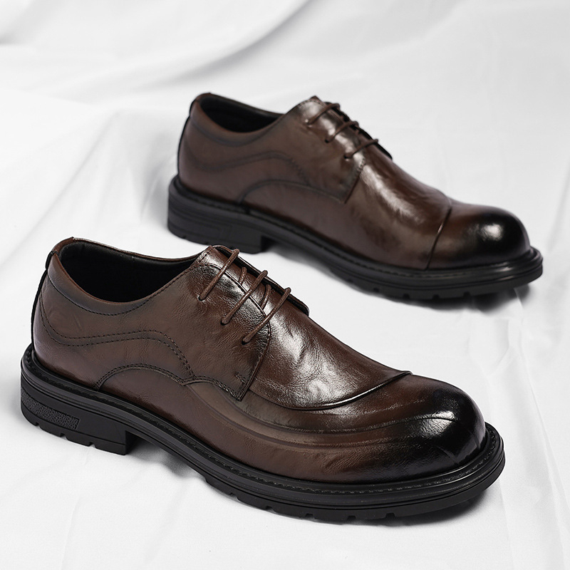 Brown Burnished Genuine Leathe – обзор и цена Men'S Formal Wear In Wedding