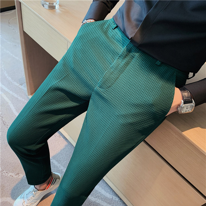 2024 Autumn New Waffle Stretch – обзор и цена Young Men Formal Wear