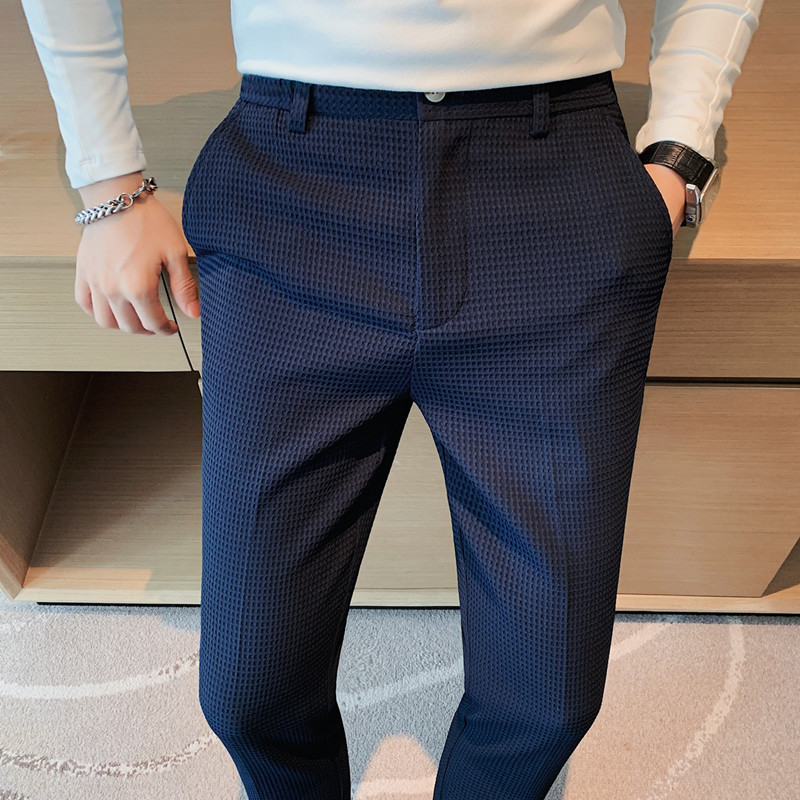 2024 Autumn New Waffle Stretch – обзор и цена Young Men Formal Wear