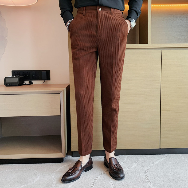 2024 Autumn New Waffle Stretch – обзор и цена Young Men Formal Wear