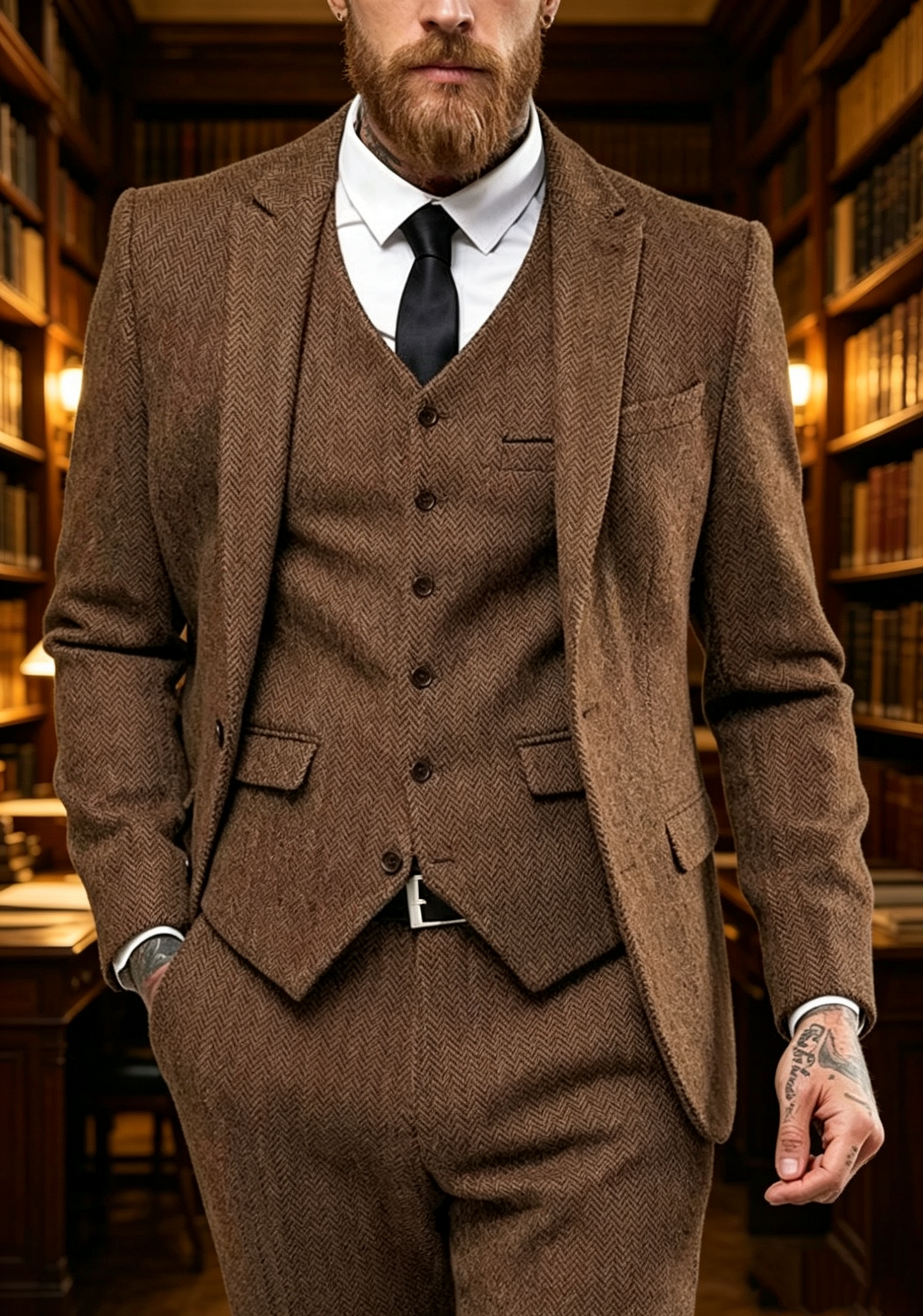 Dark Brown Wool Tweed Winter S – обзор и цена Young Men Formal Wear
