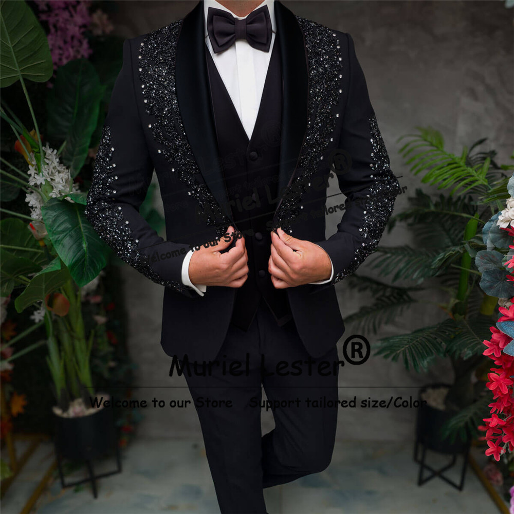 Sparkly Crystals Beaded Suits  – обзор и цена Men'S Formal Wear Attire