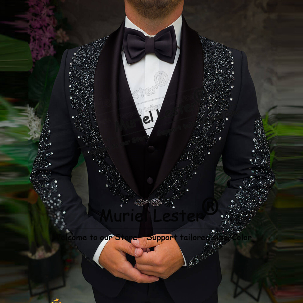 Sparkly Crystals Beaded Suits  – обзор и цена Men'S Formal Wear Attire