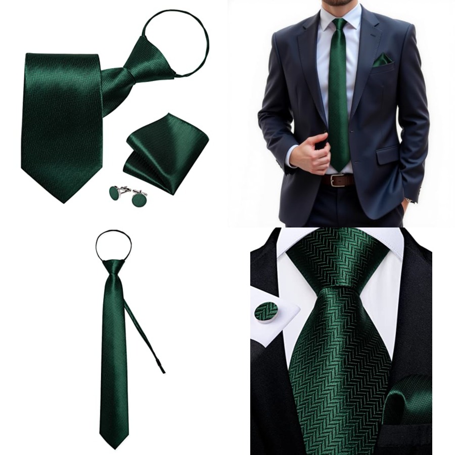 Silk Zipper Ties for Men,Paisl – обзор и цена Pocket Square Set