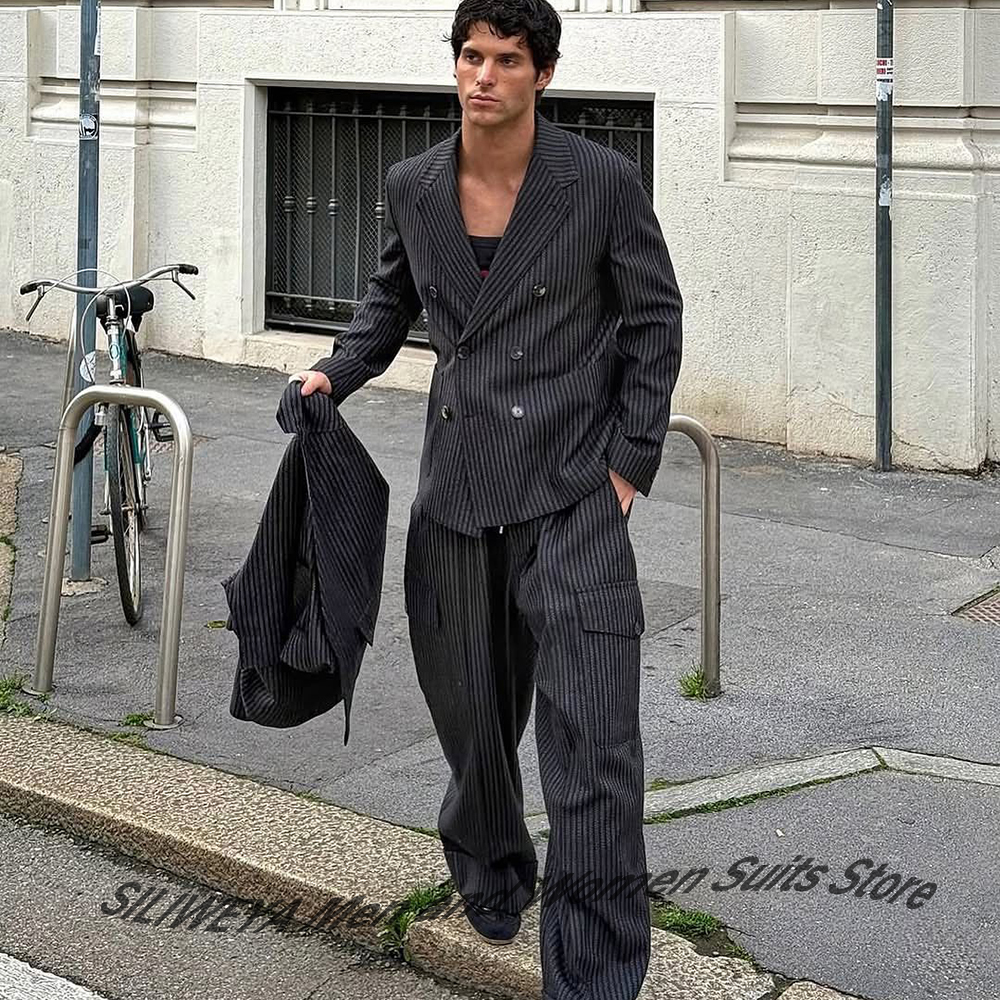 Elegant Man Suit Pinstripe Dou – обзор и цена Men'S Formal Evening Wear