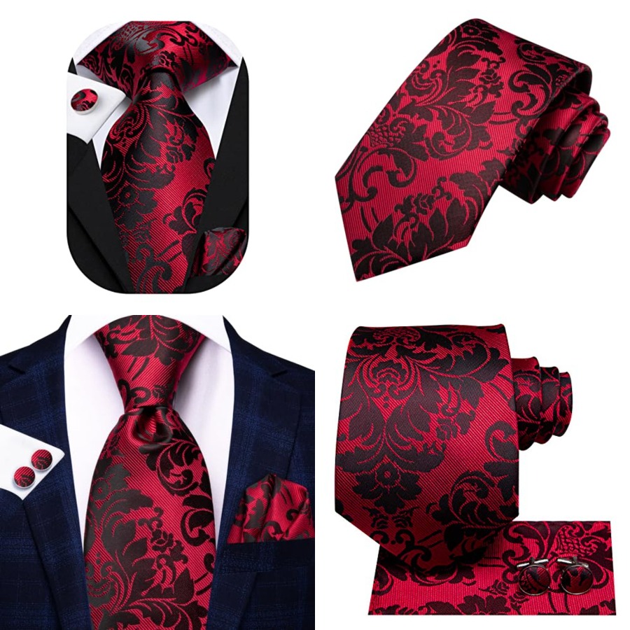Silk Ties for Men Plaid Paisle – обзор и цена Pocket Square Set