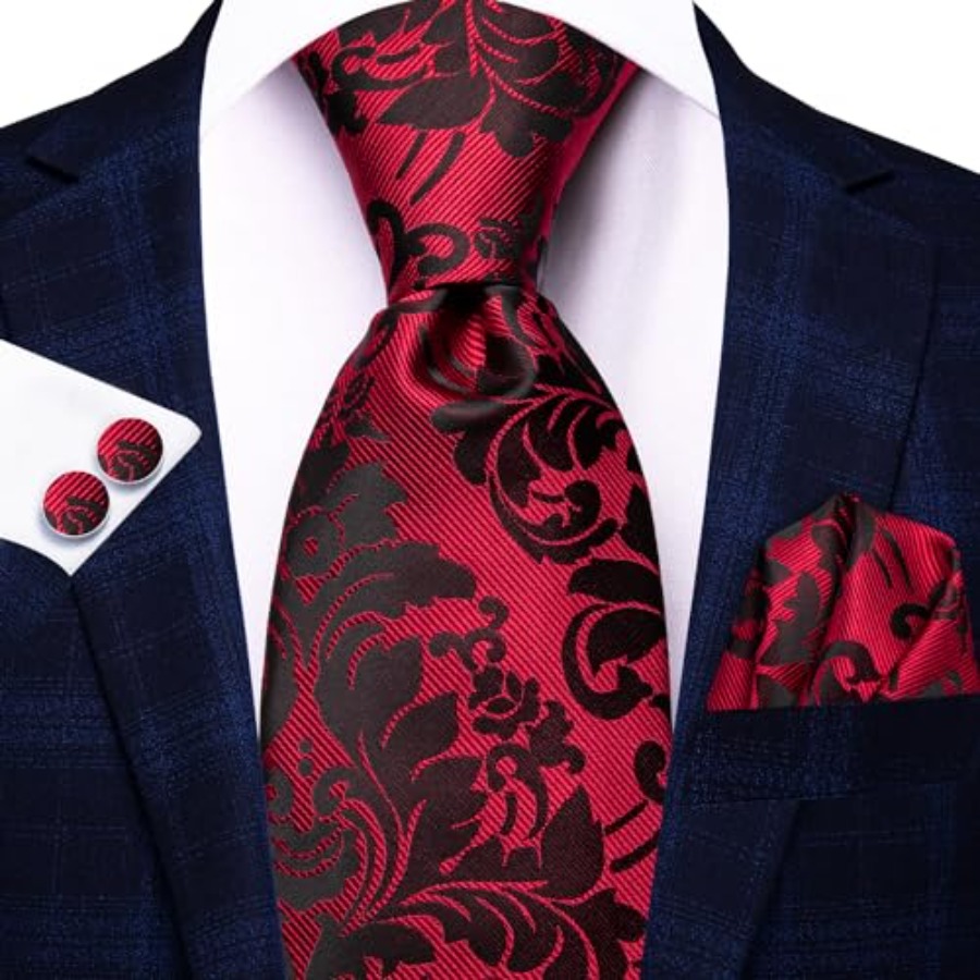 Silk Ties for Men Plaid Paisle – обзор и цена Pocket Square Set