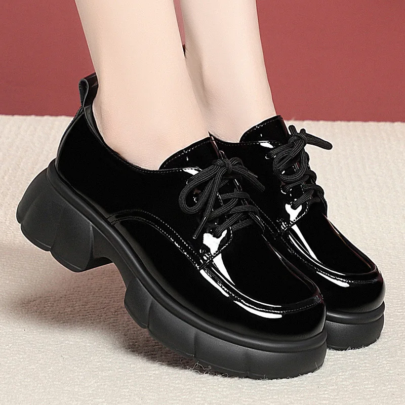 5cm Vintage British Thick Bott – обзор и цена Patent Leather Oxford