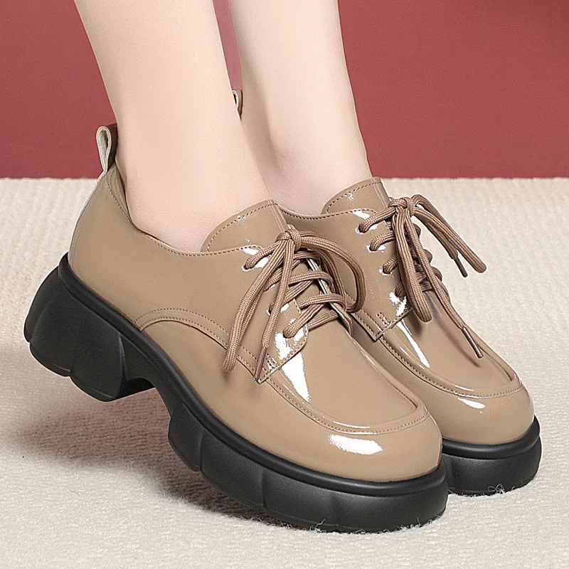 5cm Vintage British Thick Bott – обзор и цена Patent Leather Oxford