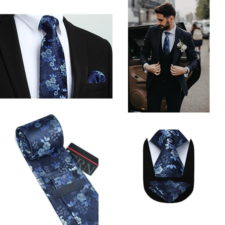 Men Floral Ties Woven Classic  – обзор и цена Pocket Square Set