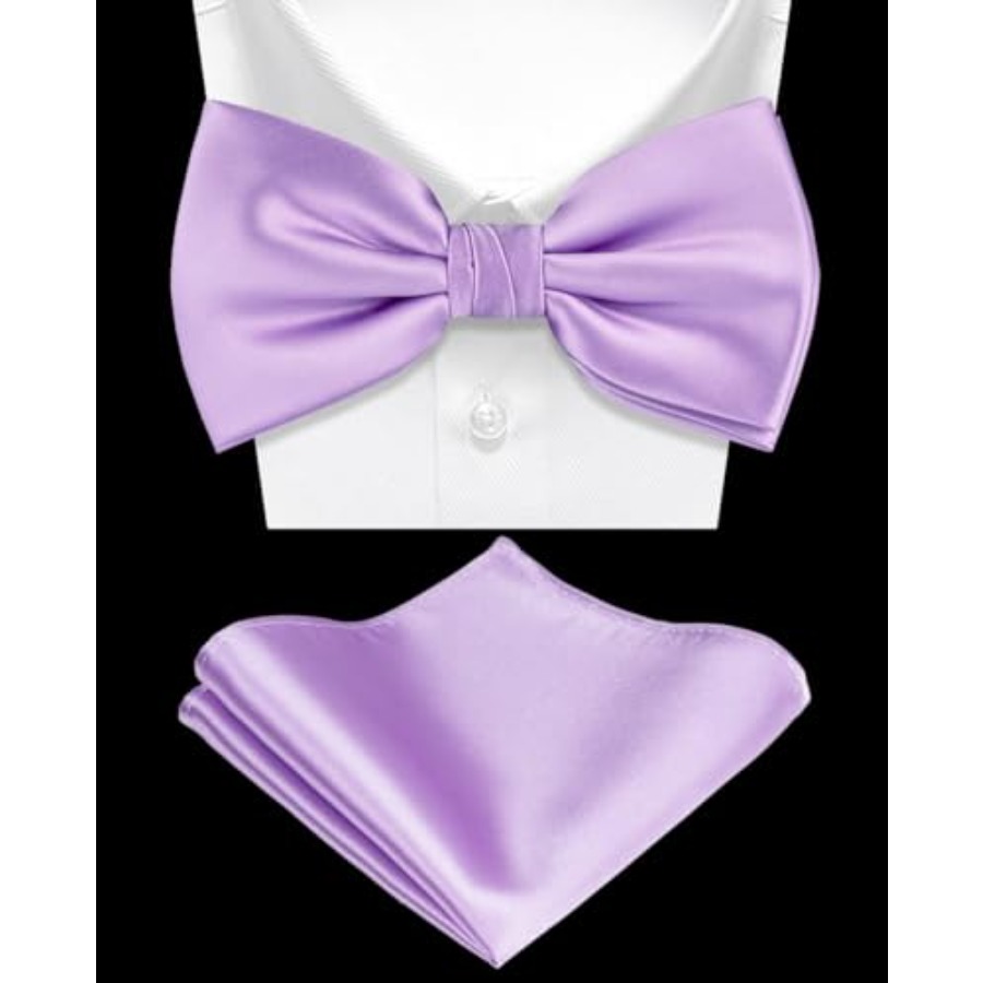 Solid Color Pre-tied Bow Tie a – обзор и цена Pocket Square Set