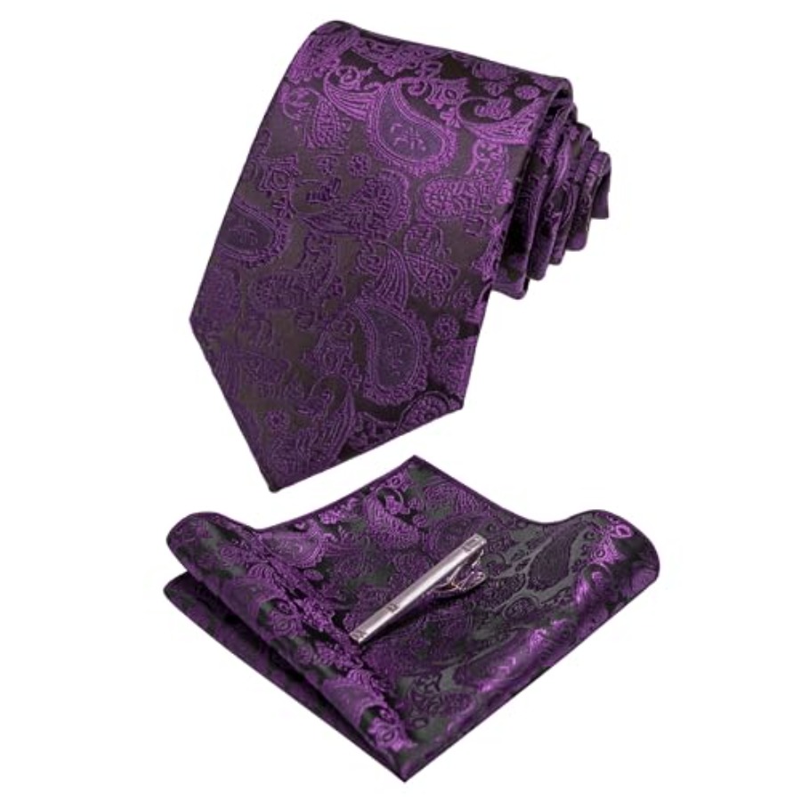 Mens Solid Color Paisley Neckt – обзор и цена Pocket Square Set